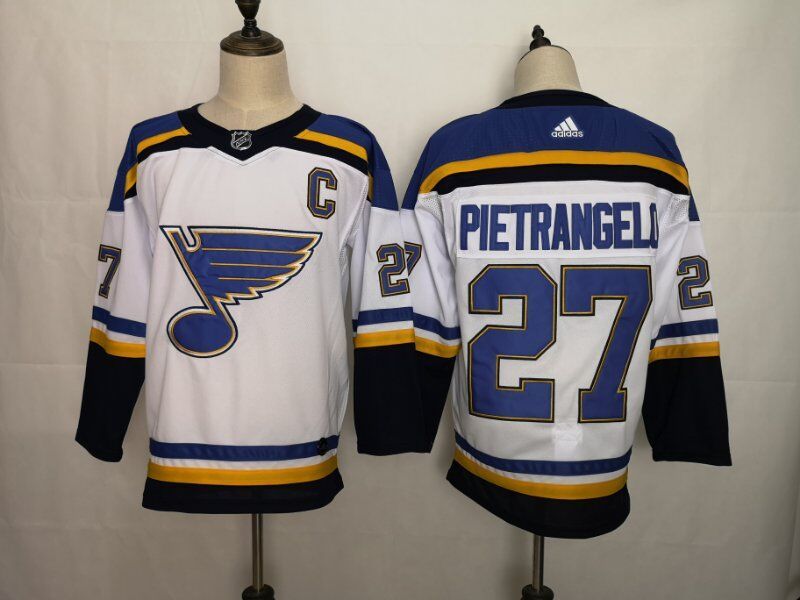 Men's St. Louis Blues Alex Pietrangelo #27 White Breakaway Jersey